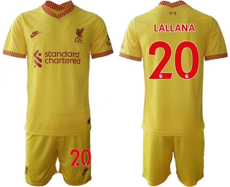 Men 2021-2022 Club Liverpool Second away yellow #20 Soccer Jersey